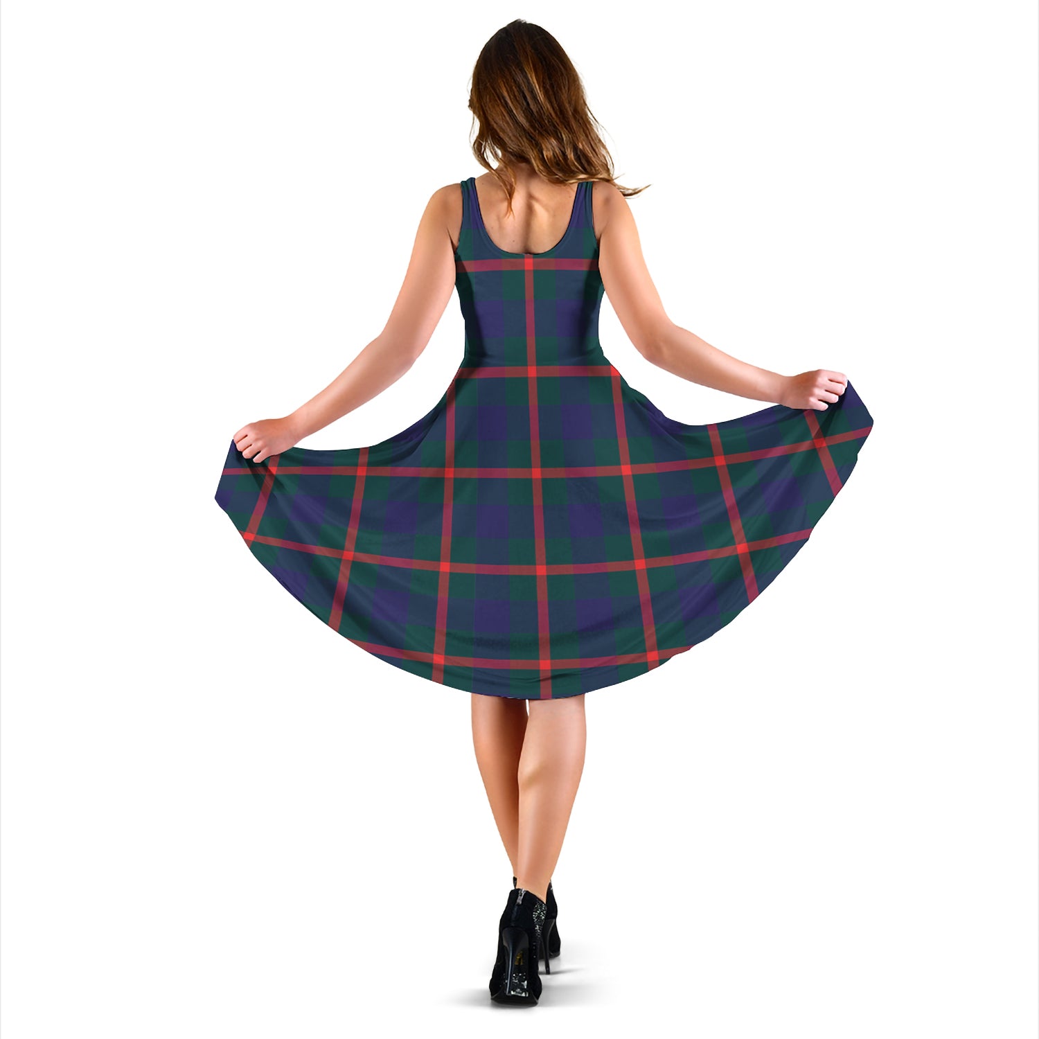 Agnew Modern Tartan Sleeveless Midi Womens Dress - Tartanvibesclothing