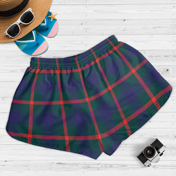 Agnew Modern Tartan Womens Shorts with Family Crest
