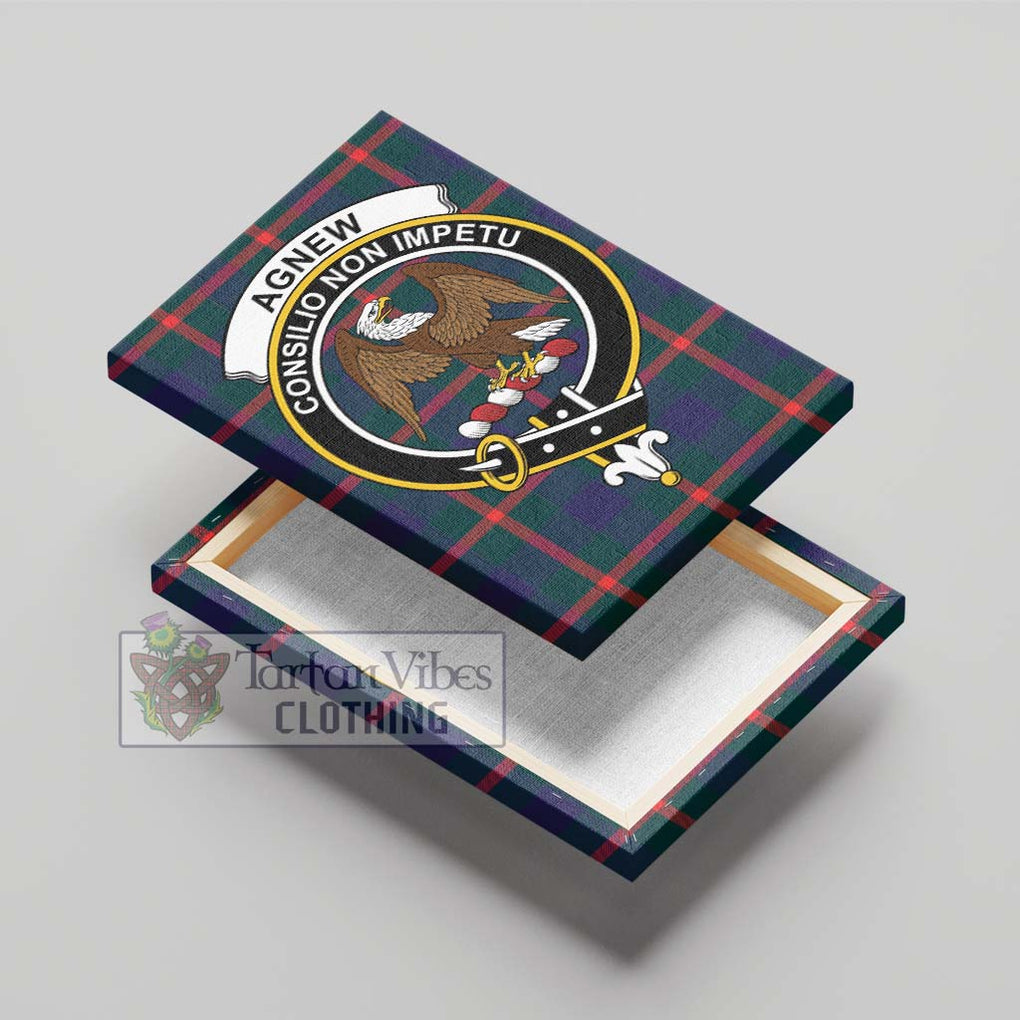 Agnew Tartan Canvas Print Wall Art with Family Crest - Tartan Vibes Clothing