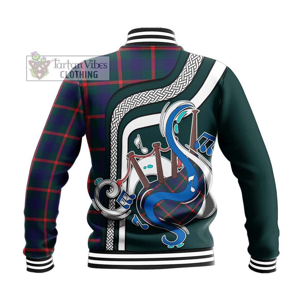 Tartan Vibes Clothing Agnew Modern Tartan Baseball Jacket with Epic Bagpipe Style