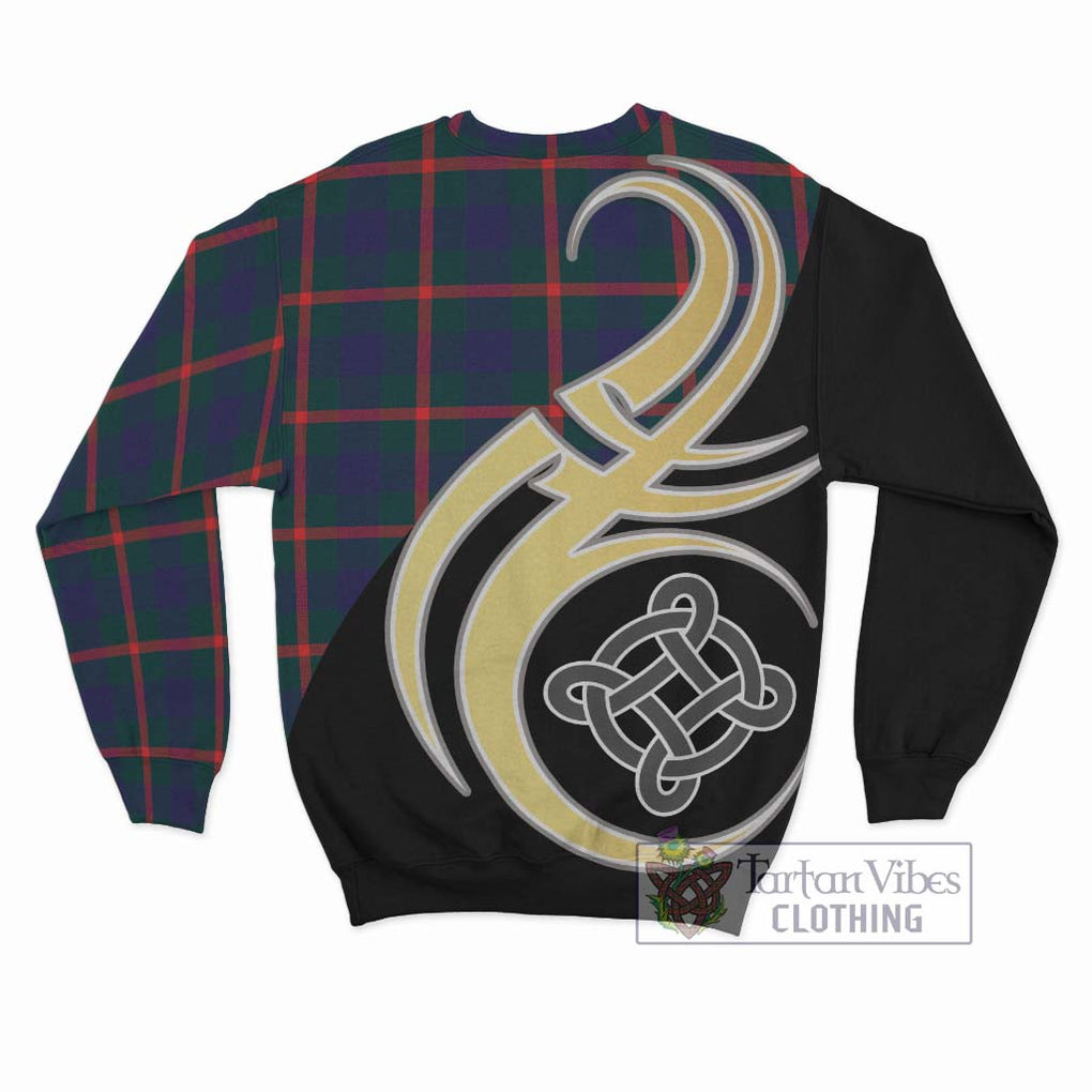 Agnew Tartan Sweatshirt with Family Crest and Celtic Symbol Style - Tartan Vibes Clothing