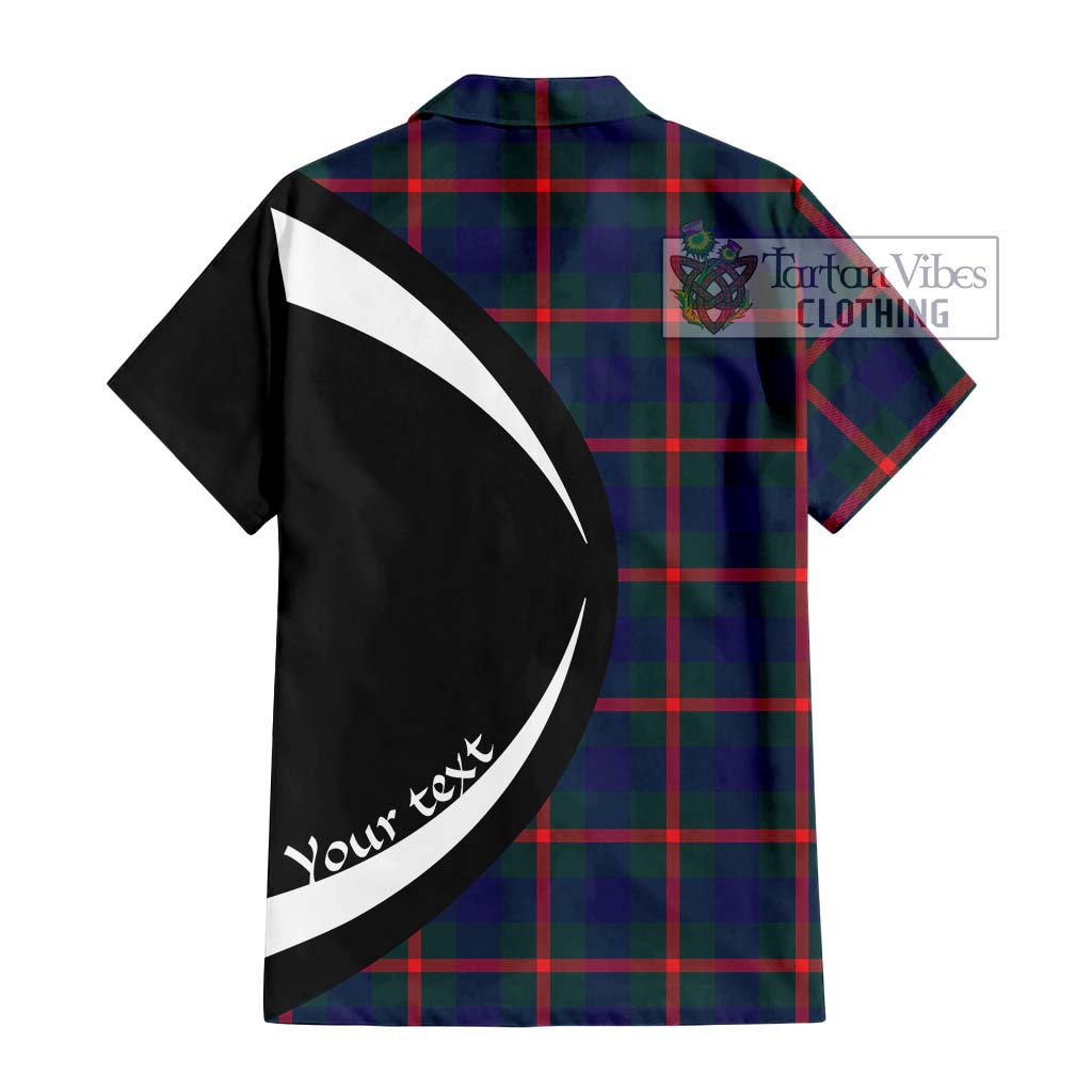 Agnew Tartan Short Sleeve Button Up with Family Crest Circle Style - Tartan Vibes Clothing
