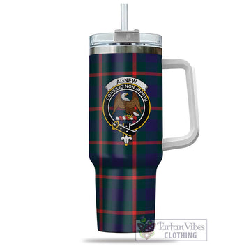 Tartan Vibes Clothing Agnew Modern Tartan and Family Crest Tumbler with Handle