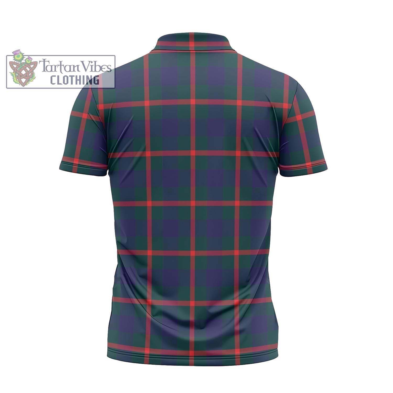 Tartan Vibes Clothing Agnew Modern Tartan Zipper Polo Shirt with Family Crest