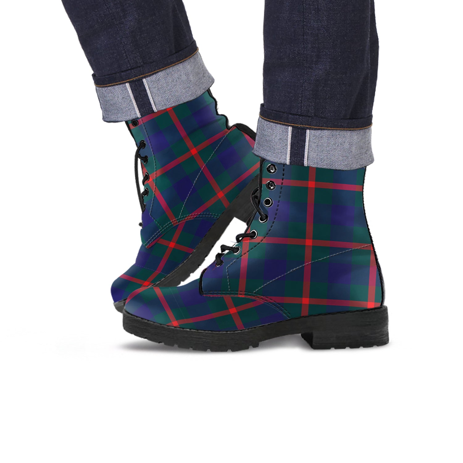 Agnew Modern Tartan Leather Boots - Tartanvibesclothing