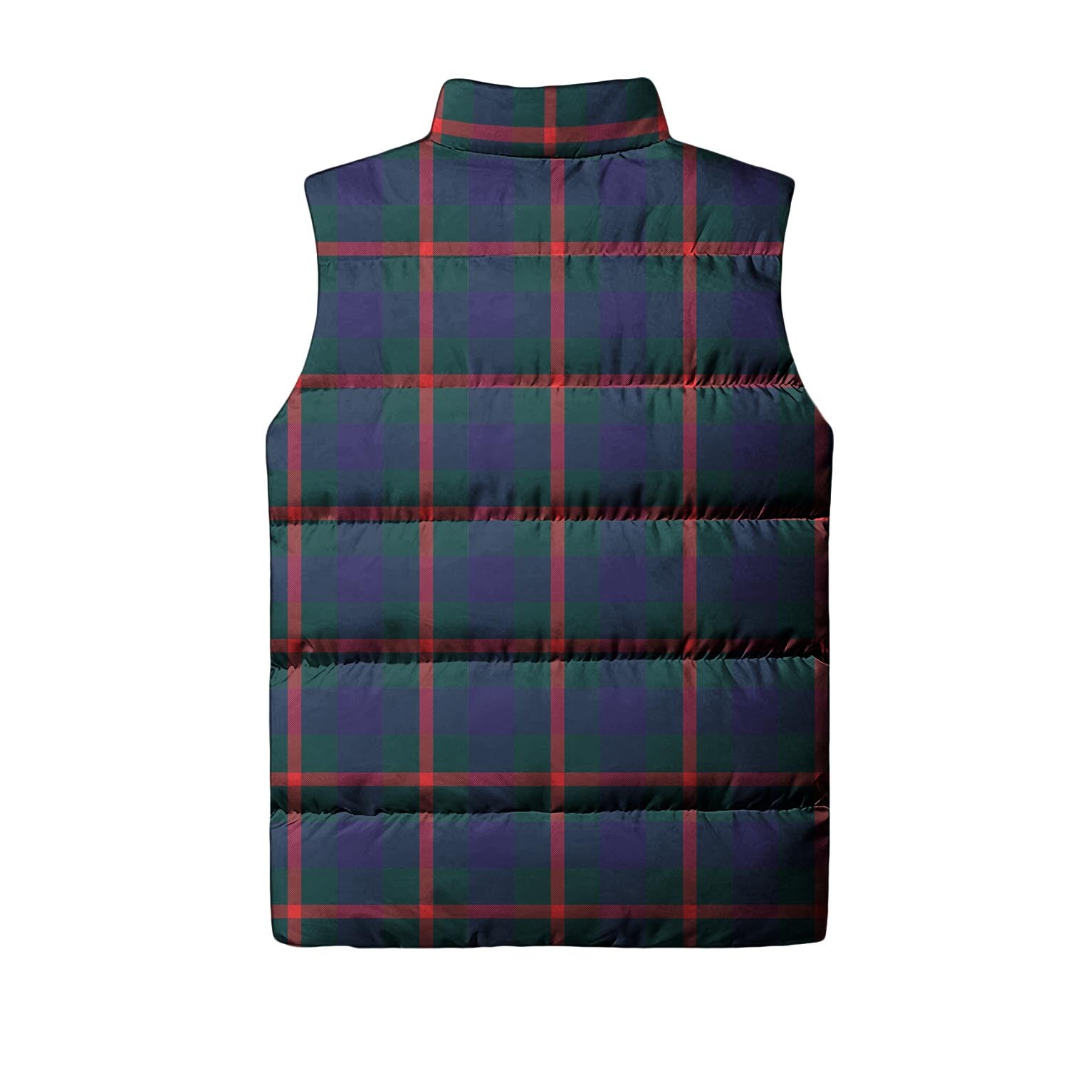 Agnew Tartan Sleeveless Puffer Jacket with Family Crest - Tartan Vibes Clothing