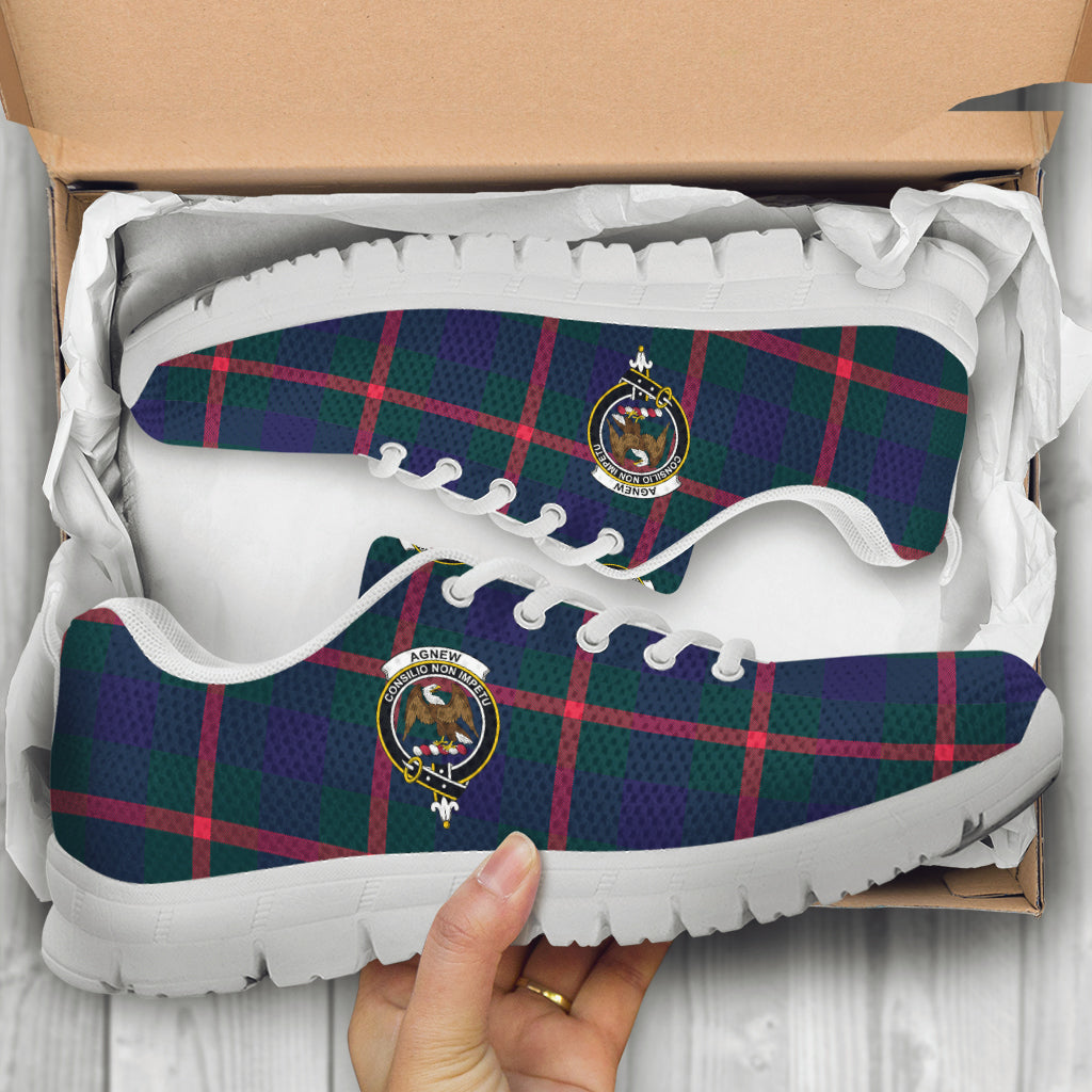 Agnew Tartan Sneakers with Family Crest - Tartan Vibes Clothing