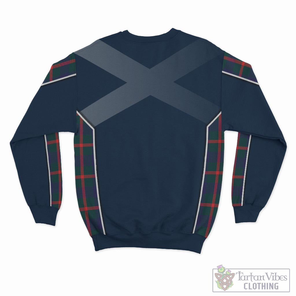 Tartan Vibes Clothing Agnew Modern Tartan Sweater with Family Crest and Lion Rampant Vibes Sport Style
