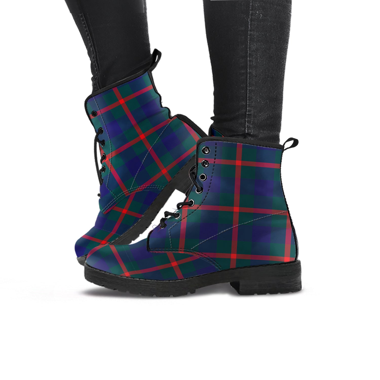 Agnew Modern Tartan Leather Boots - Tartanvibesclothing