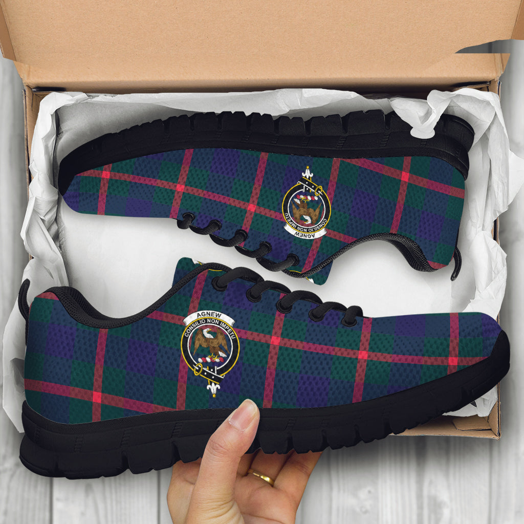 Agnew Tartan Sneakers with Family Crest - Tartan Vibes Clothing