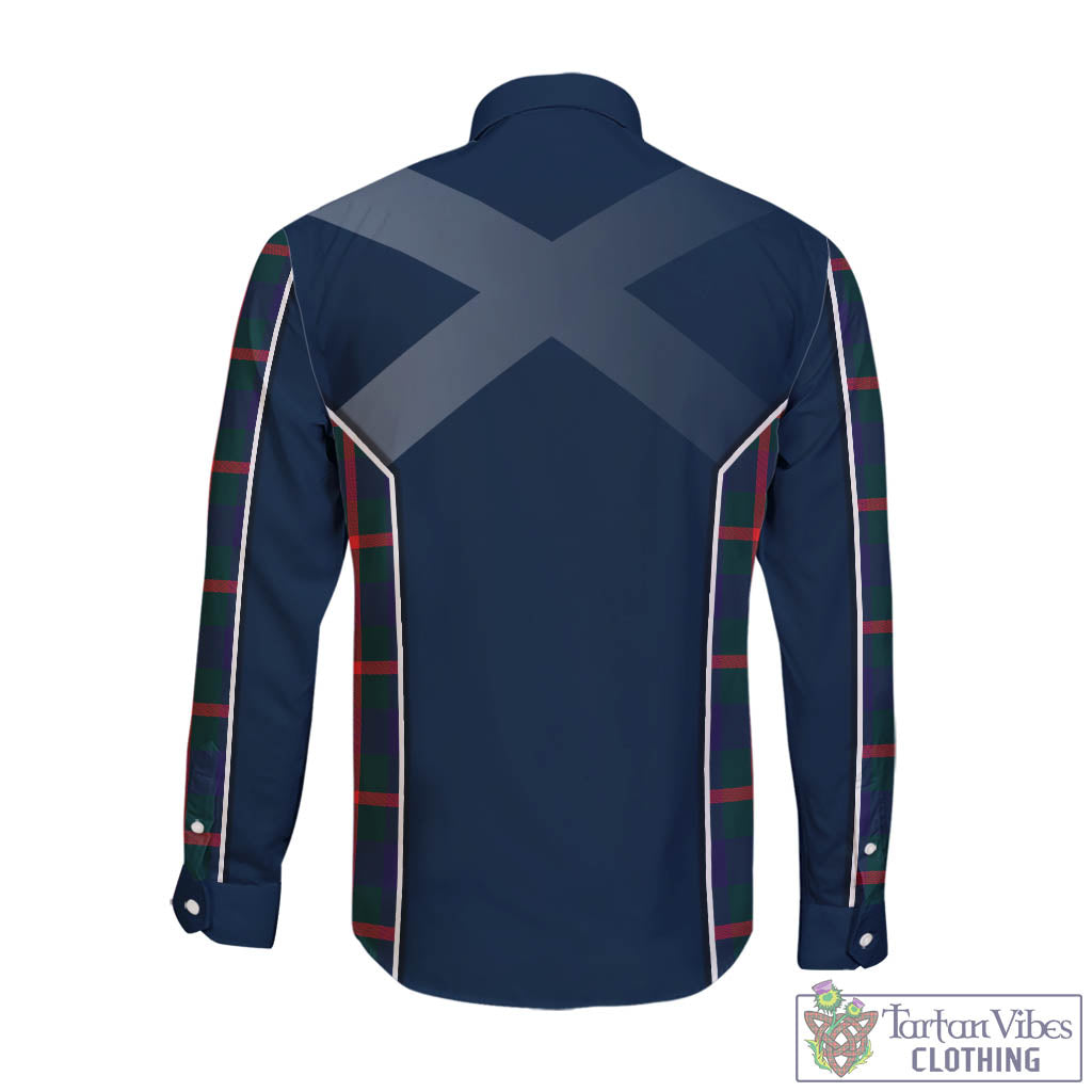Tartan Vibes Clothing Agnew Modern Tartan Long Sleeve Button Up Shirt with Family Crest and Scottish Thistle Vibes Sport Style