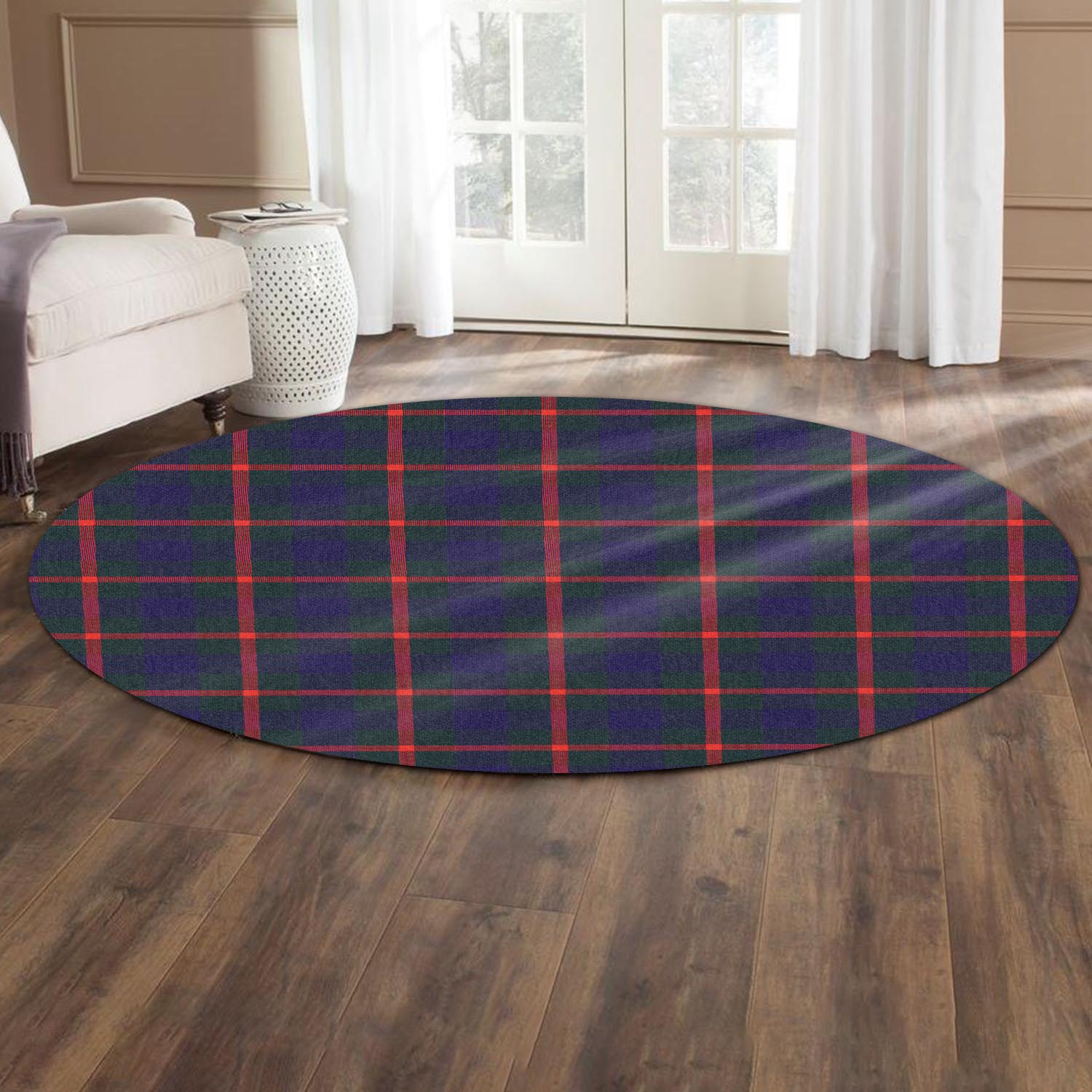 Agnew Modern Tartan Round Rug - Tartanvibesclothing