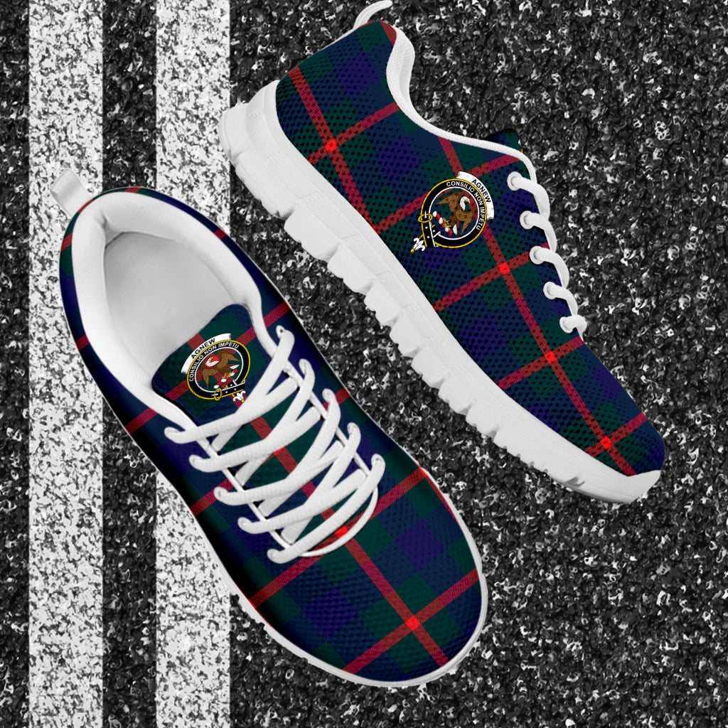 Agnew Tartan Sneakers with Family Crest - Tartan Vibes Clothing