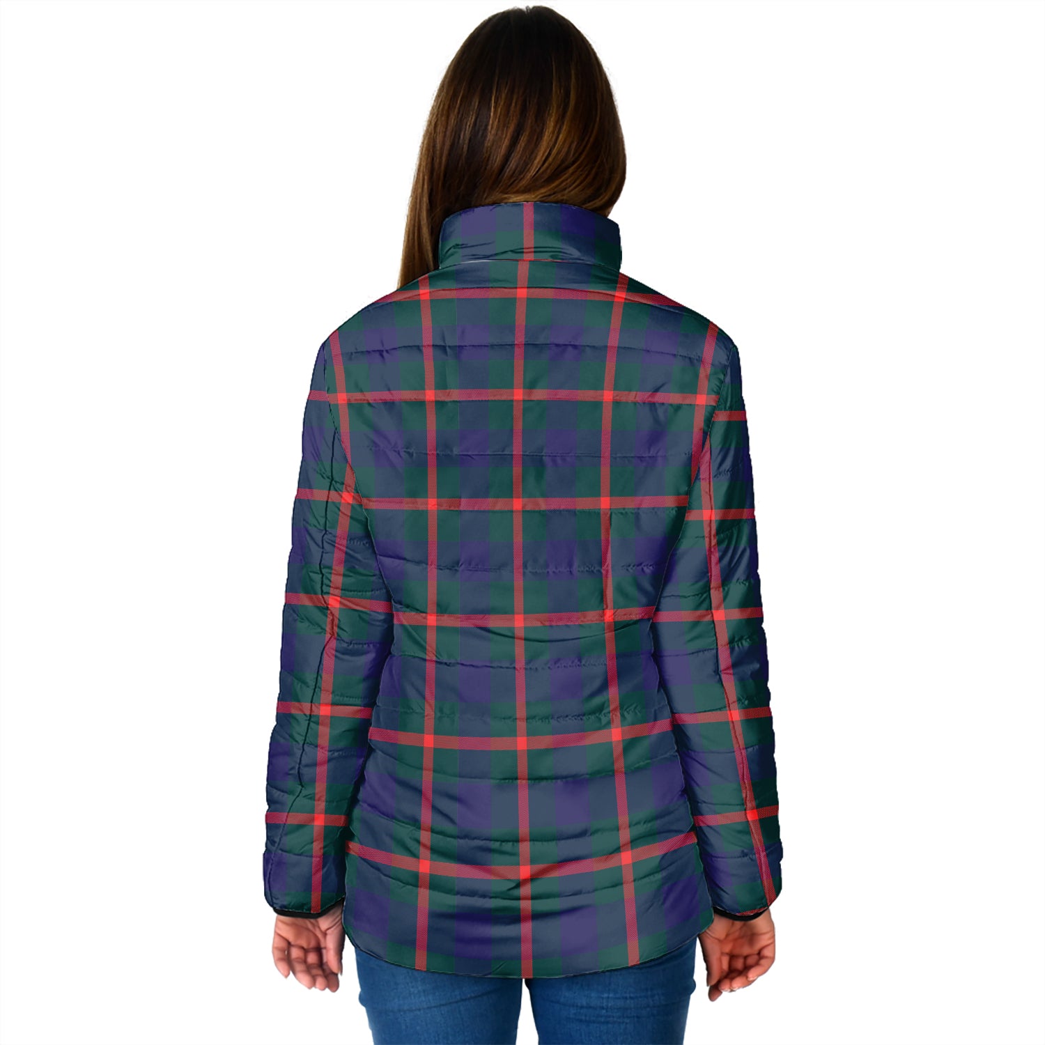 Agnew Tartan Padded Jacket with Family Crest - Tartan Vibes Clothing