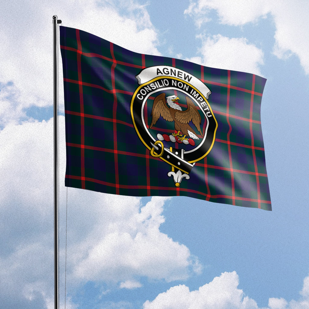 Agnew Modern Tartan Flag with Family Crest House Flag (Horizontal) - Tartanvibesclothing