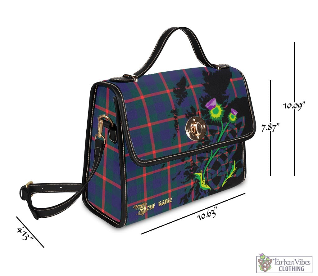 Tartan Vibes Clothing Agnew Modern Tartan Waterproof Canvas Bag with Scotland Map and Thistle Celtic Accents