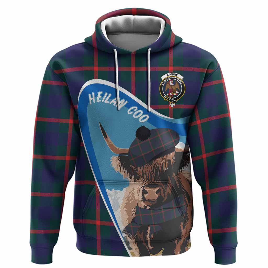 Agnew Scottish Heilan Coo Tartan Crest Hoodie