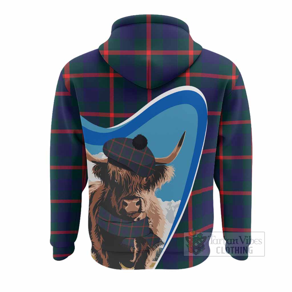 Agnew Scottish Heilan Coo Tartan Crest Hoodie