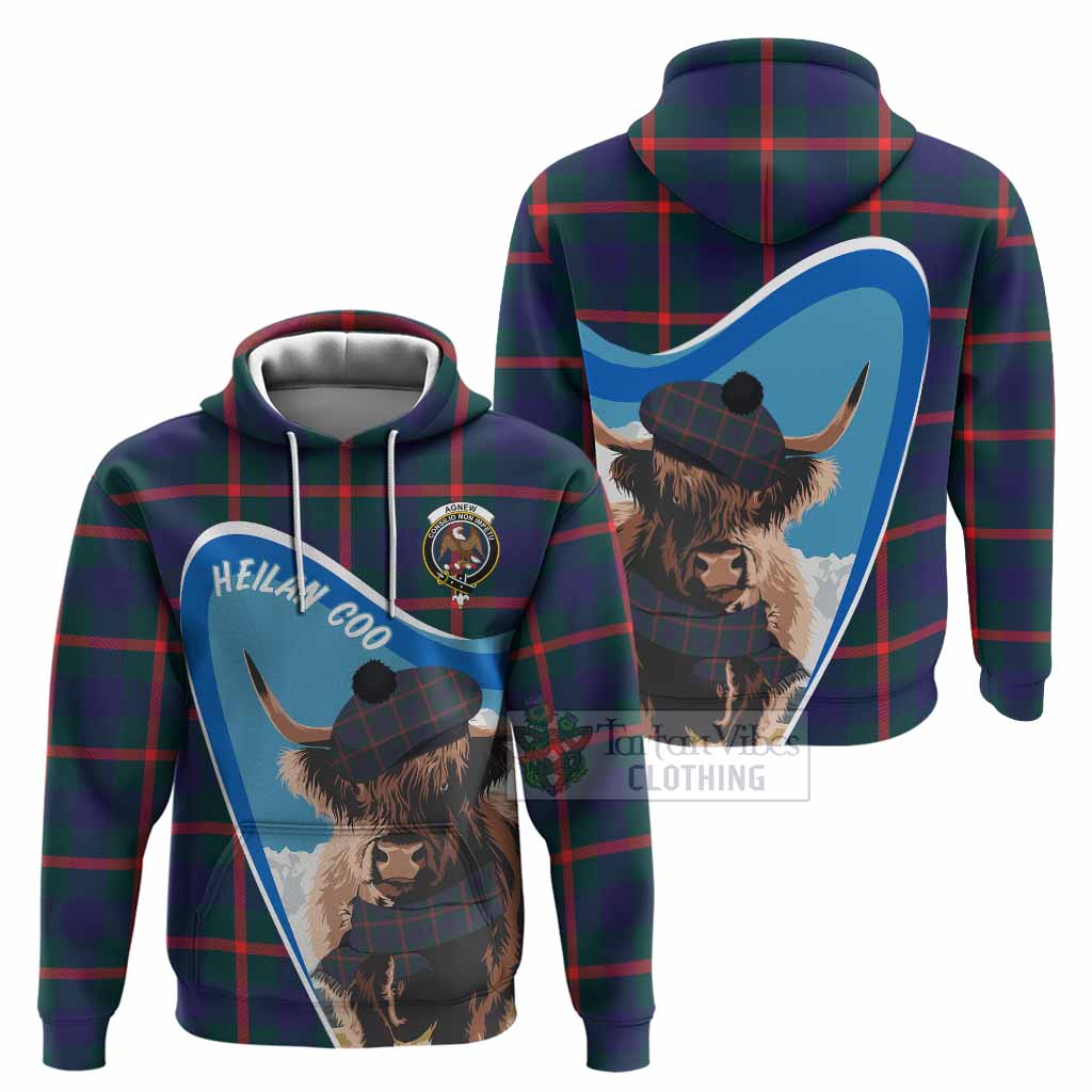 Agnew Scottish Heilan Coo Tartan Crest Hoodie