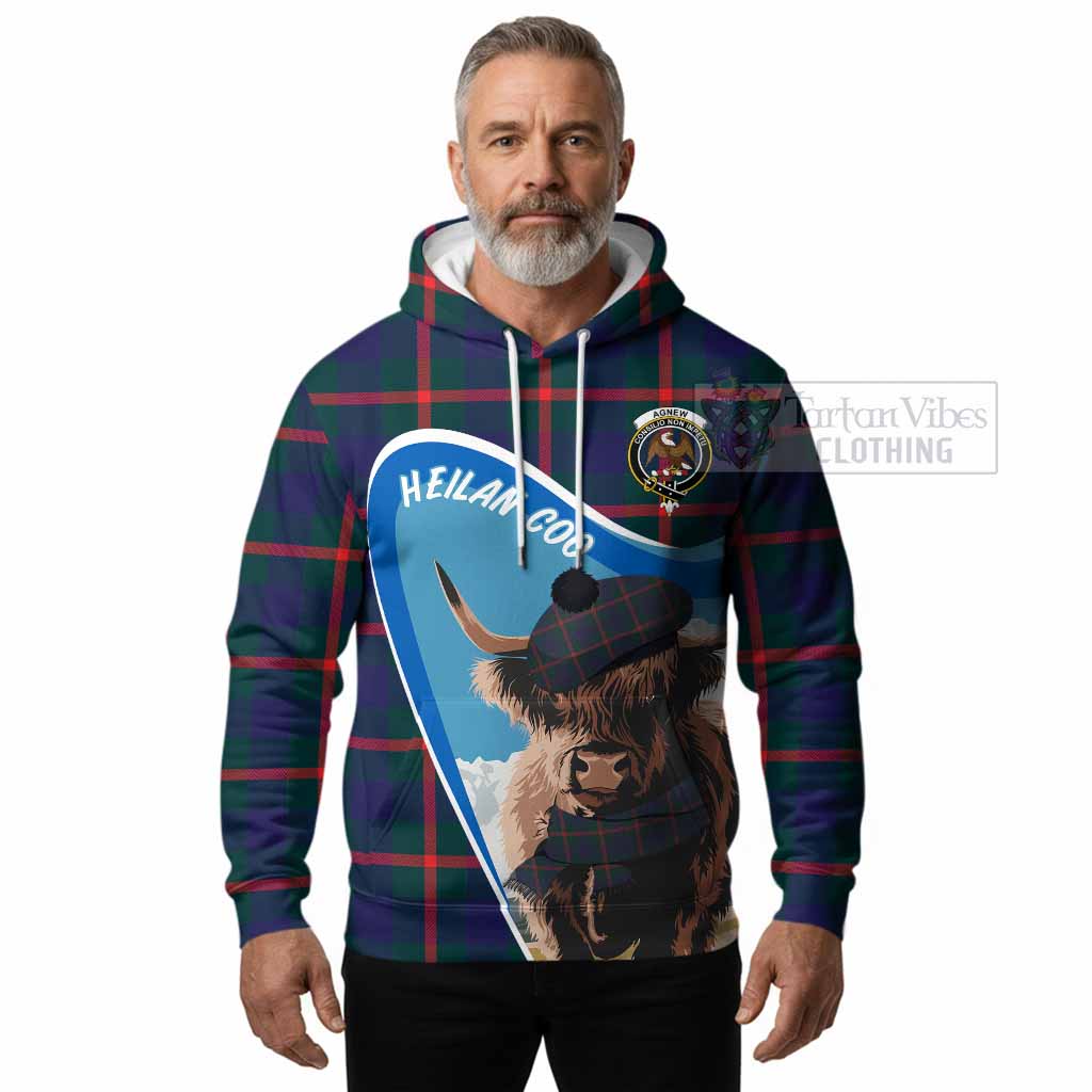 Agnew Scottish Heilan Coo Tartan Crest Hoodie