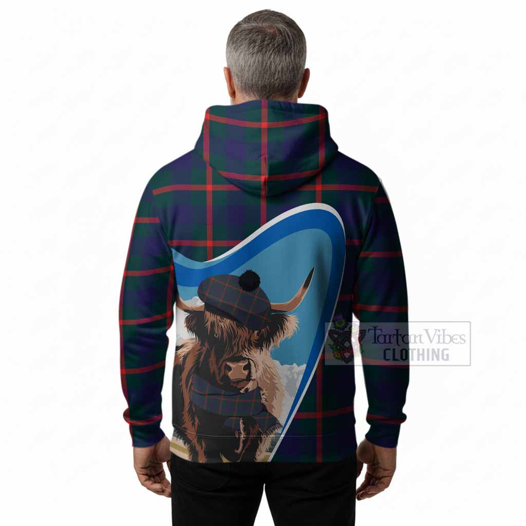 Agnew Scottish Heilan Coo Tartan Crest Hoodie