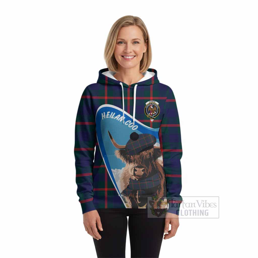 Agnew Scottish Heilan Coo Tartan Crest Hoodie