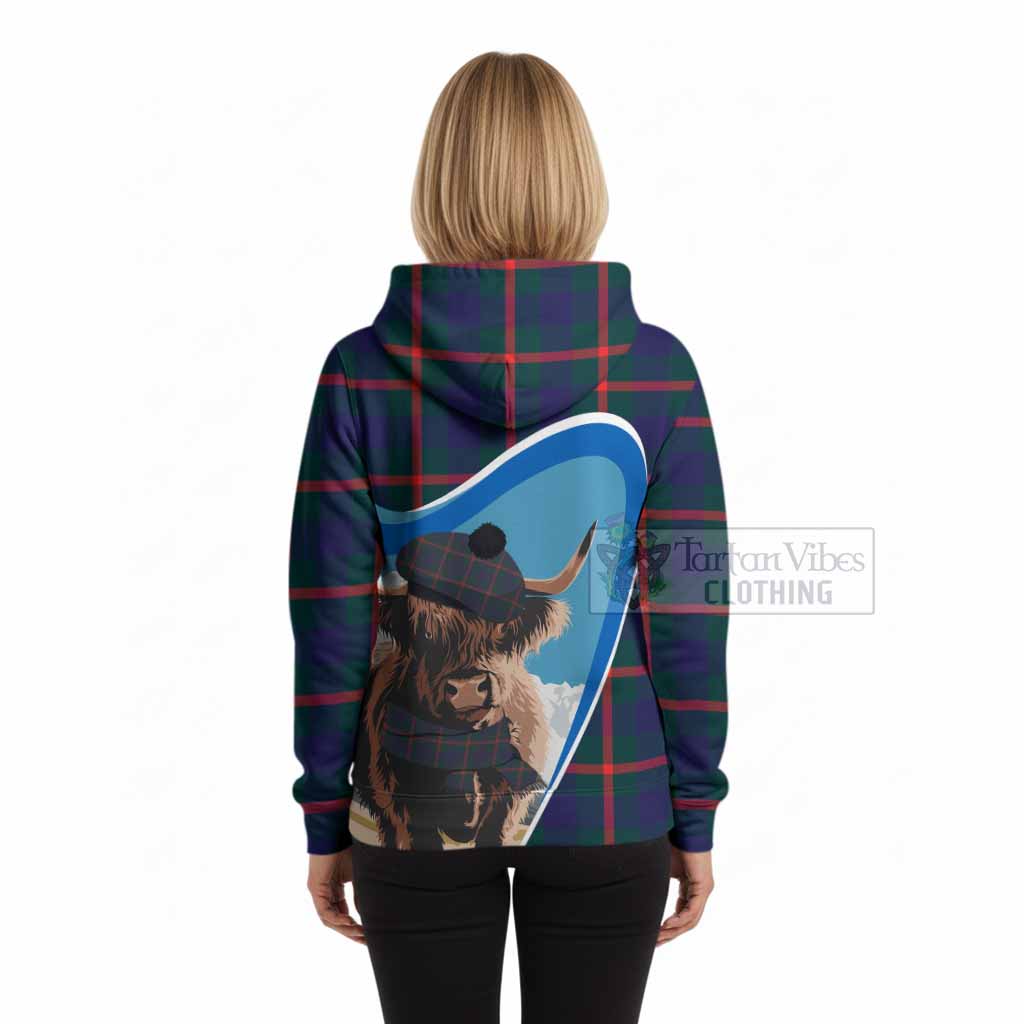 Agnew Scottish Heilan Coo Tartan Crest Hoodie