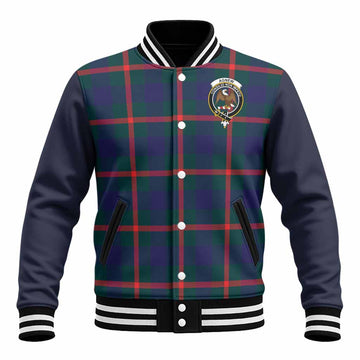 Agnew Tartan Accent Baseball Jacket with Family Crest