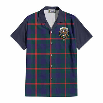Agnew Tartan Accent Cotton Hawaiian Shirt with Family Crest