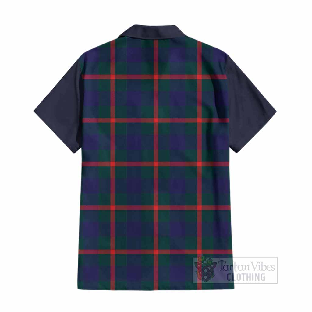 Agnew Tartan Accent Cotton Hawaiian Shirt with Family Crest