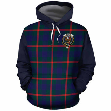 Agnew Tartan Accent Cotton Hoodie with Family Crest