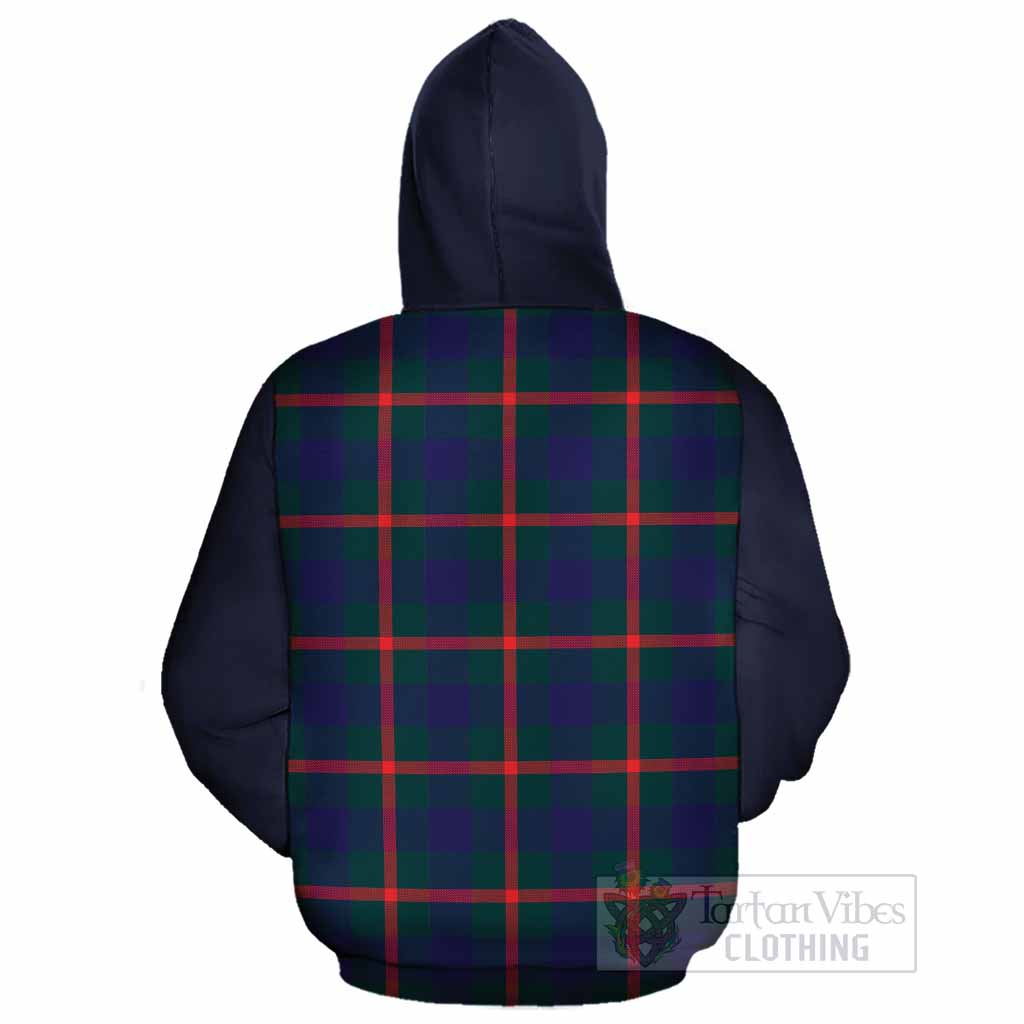 Agnew Tartan Accent Cotton Hoodie with Family Crest