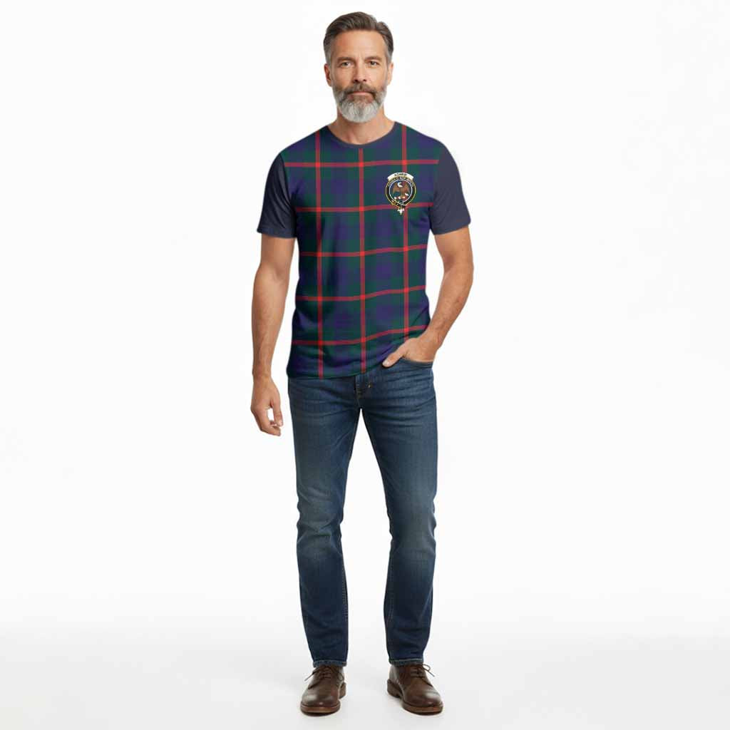 Agnew Tartan Accent Cotton T-shirt with Family Crest - Tartan Vibes Clothing