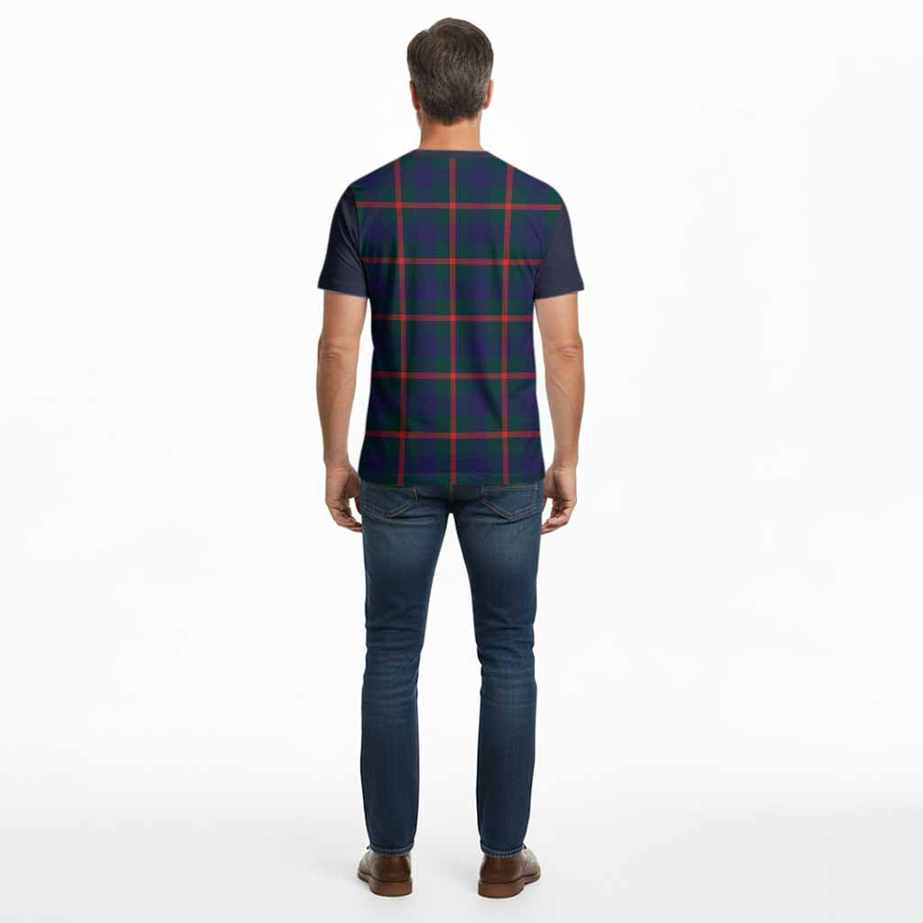 Agnew Tartan Accent Cotton T-shirt with Family Crest - Tartan Vibes Clothing
