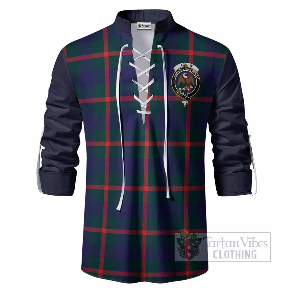 Agnew Tartan Accent Ghillie Shirt with Family Crest