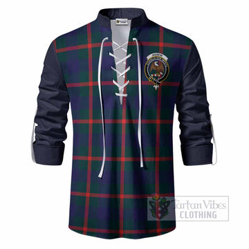 Agnew Tartan Accent Ghillie Shirt with Family Crest