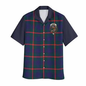 Agnew Tartan Accent Hawaiian Shirt with Family Crest