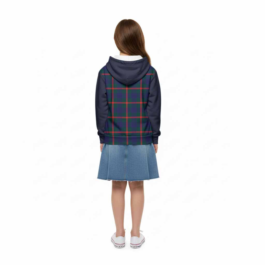 Agnew Tartan Accent Kid Hoodie with Family Crest