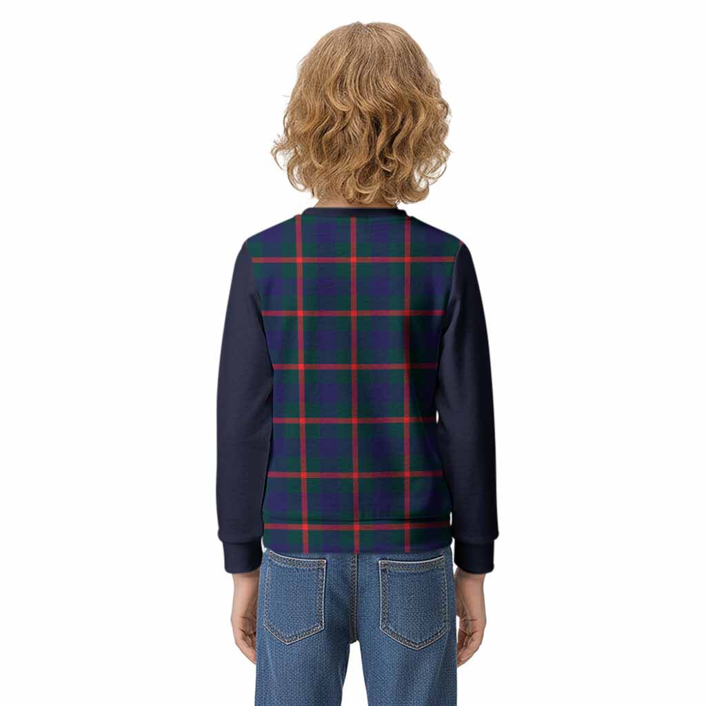 Agnew Tartan Accent Kid Knitted Sweatshirt with Family Crest