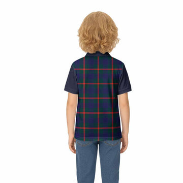 Agnew Tartan Accent Kid Polo Shirt with Family Crest