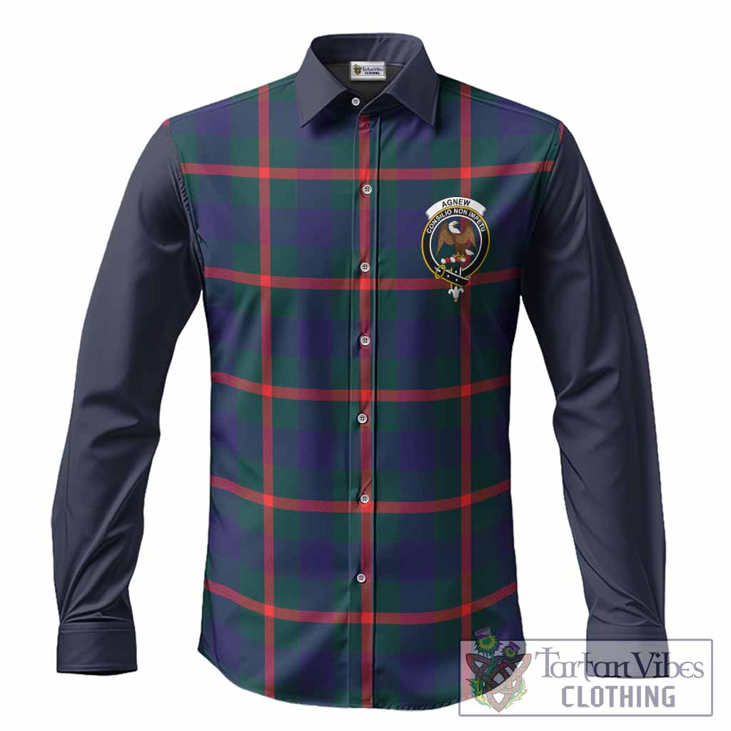 Agnew Tartan Accent Long Sleeve Button Shirts with Family Crest