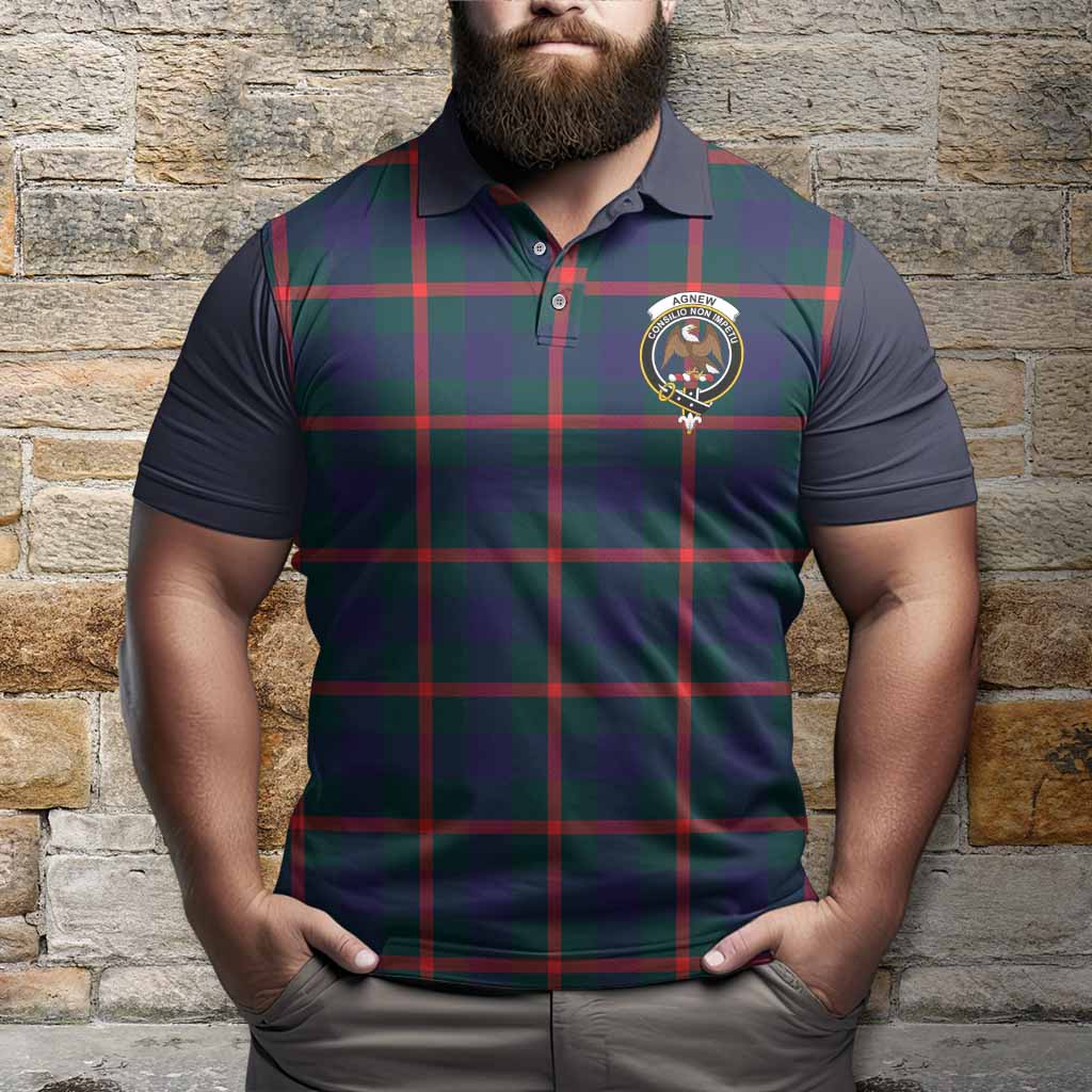 Agnew Tartan Accent Polo Shirt with Family Crest