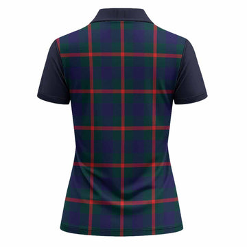 Agnew Tartan Accent Women Polo Shirt with Family Crest