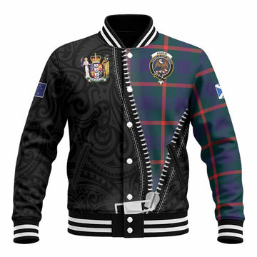Agnew Tartan Baseball Jacket New Zealand Pattern Unique Zipper Stylized