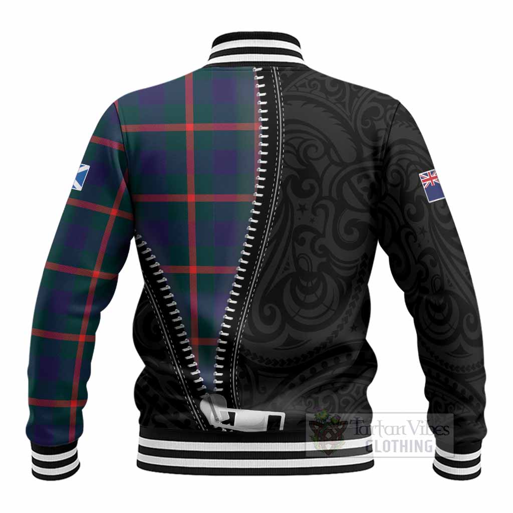 Agnew Tartan Baseball Jacket New Zealand Pattern Unique Zipper Stylized