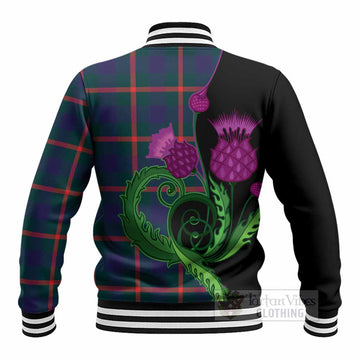 Agnew Tartan Baseball Jacket Traditional Scottish Thistle