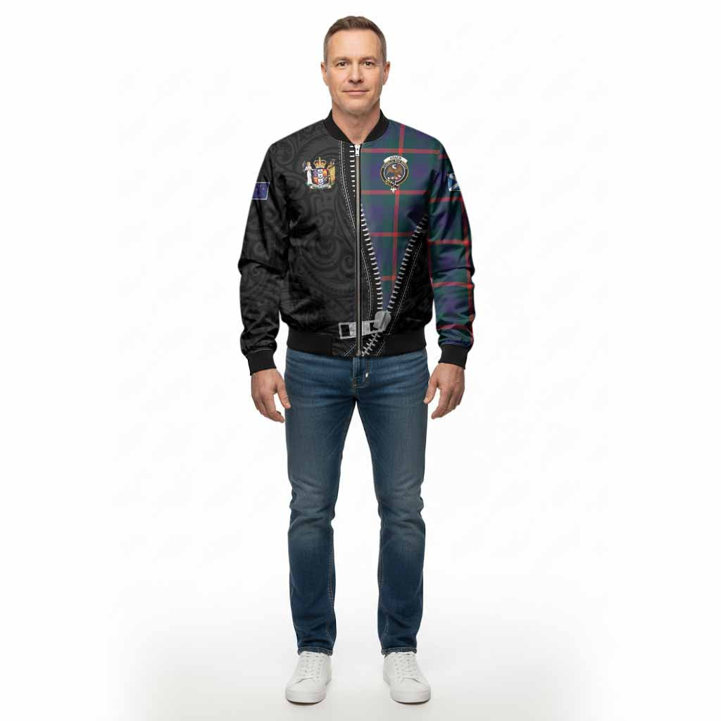 Agnew Tartan Bomber Jacket New Zealand Pattern Unique Zipper Stylized
