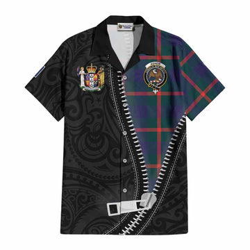 Agnew Tartan Cotton Hawaiian Shirt New Zealand Pattern Unique Zipper Stylized