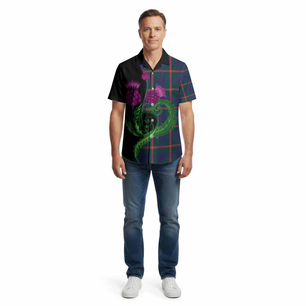 Agnew Tartan Cotton Hawaiian Shirt Traditional Scottish Thistle