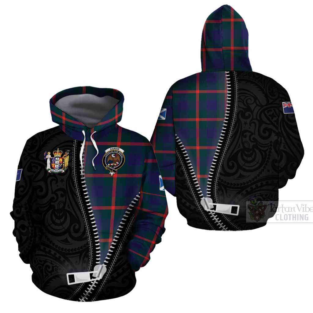 Agnew Tartan Cotton Hoodie New Zealand Pattern Unique Zipper Stylized